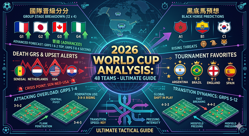 2026 世界盃小組賽完整分析：分組名單、晉級預測、死亡之組、黑馬球隊、奪冠熱門與各組出線形勢