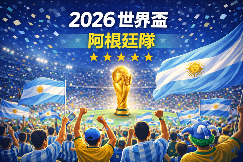 2026 世界盃阿根廷隊天藍白球迷在看台揮舞國旗的冠軍氛圍