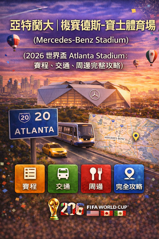亞特蘭大 Atlanta Stadium(Mercedes‑Benz Stadium)外觀|2026 FIFA 世界盃場館