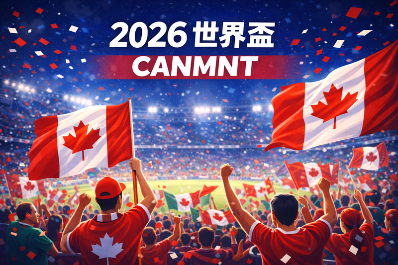 2026 世界盃加拿大隊 CanMNT 球迷在主場揮舞楓葉旗的觀賽氛圍