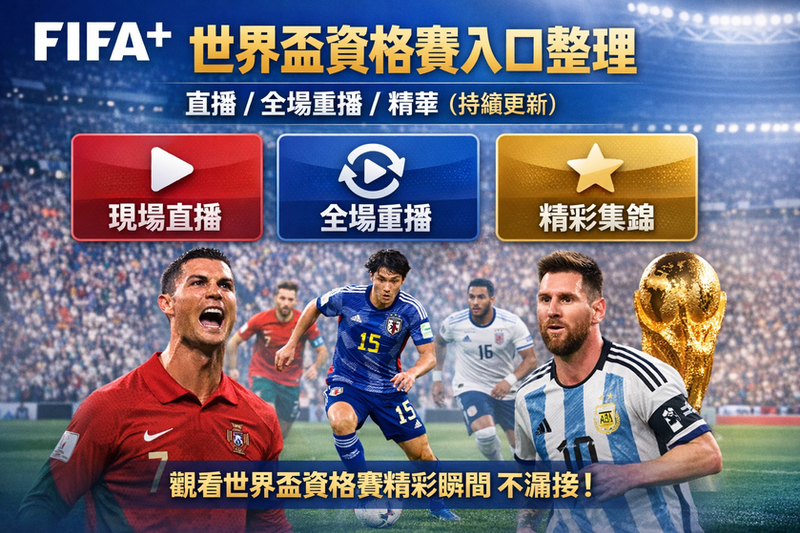 FIFA+ 世界盃資格賽直播與回放入口整理封面圖