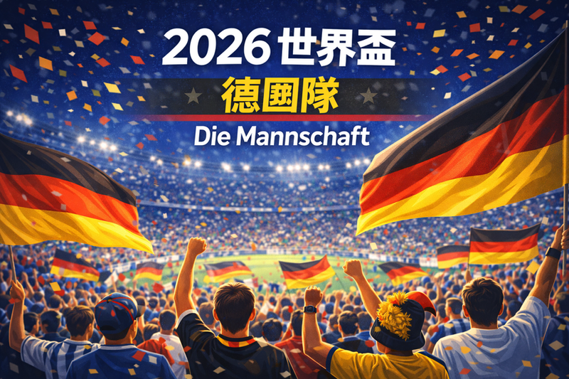 2026 世界盃德國隊 Die Mannschaft 球迷揮舞黑紅金國旗的球場氛圍