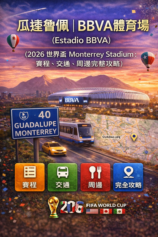 Monterrey Stadium（Estadio BBVA／BBVA體育場）外觀｜Guadalupe 蒙特雷｜FIFA World Cup 2026 場館介紹