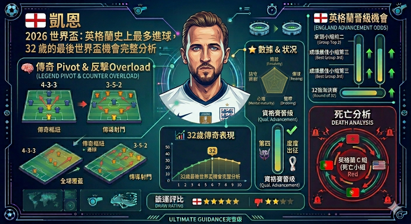 凱恩 2026 世界盃｜英格蘭史上最多進球，32 歲的最後世界盃機會完整分析