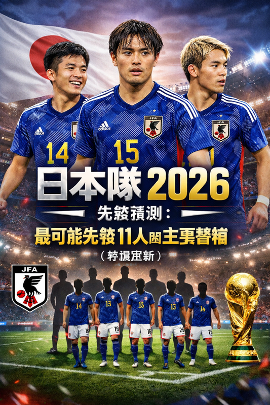 日本隊 2026 先發預測各球員照片:最可能先發 11 人與主要替補(持續更新)