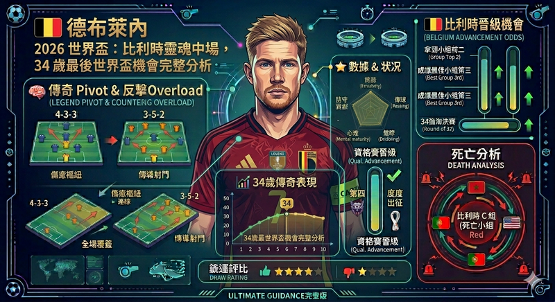 德布萊內 2026 世界盃｜比利時靈魂中場，34 歲最後世界盃完整分析