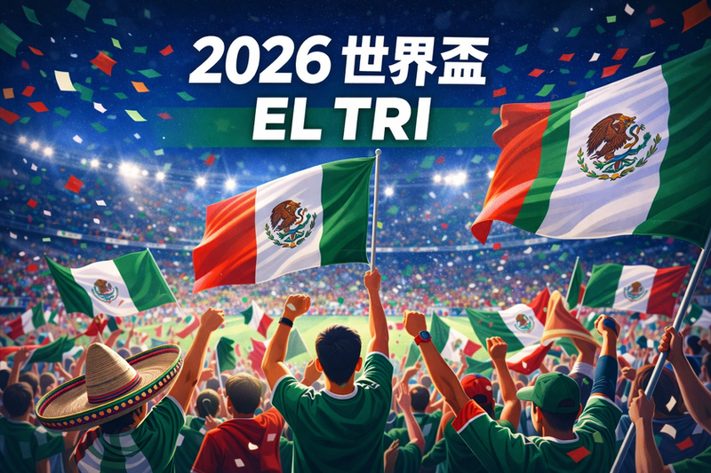 2026 世界盃墨西哥隊 El Tri 球迷揮舞墨西哥國旗的主場氛圍  