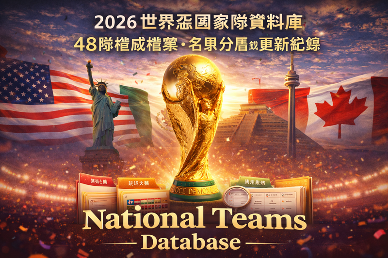 2026 世界盃國家隊資料庫封面－48 隊權威檔案與名單追蹤