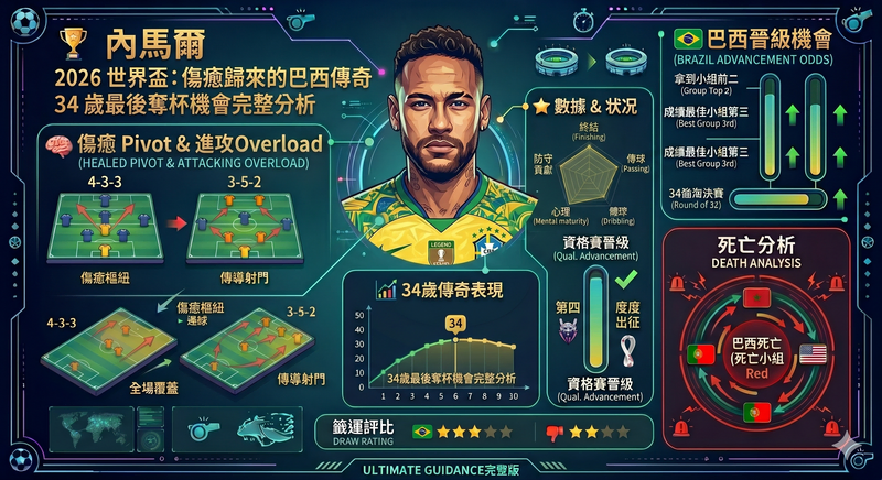 內馬爾 2026 世界盃|傷癒歸來的巴西傳奇,34 歲最後奪杯機會完整分析