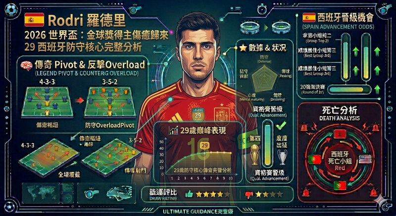 Rodri 羅德里 2026 世界盃｜金球獎得主傷癒歸來，西班牙防守核心完整分析