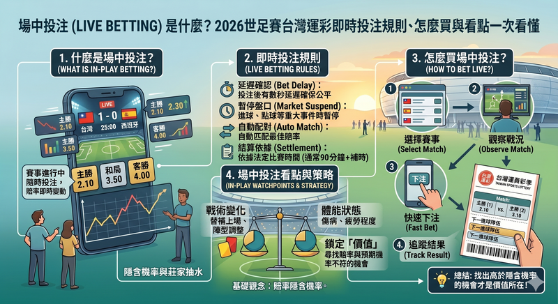 2026世足賽場中投注玩法教學，介紹台灣運彩即時投注規則、購買方式與比賽看點