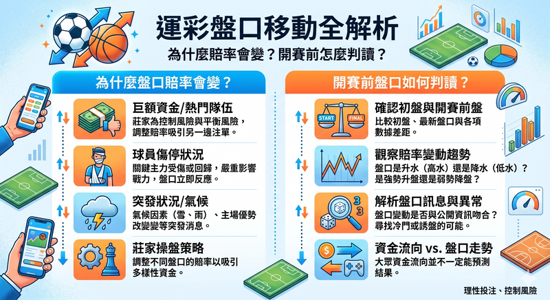 運彩盤口移動是什麼?開賽前判讀賠率變化、資金流向與世足賽投注風險一次看懂