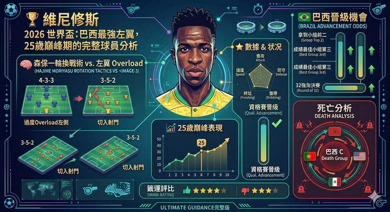 維尼修斯 2026 世界盃｜巴西最強左翼，25 歲巔峰期的完整球員分析